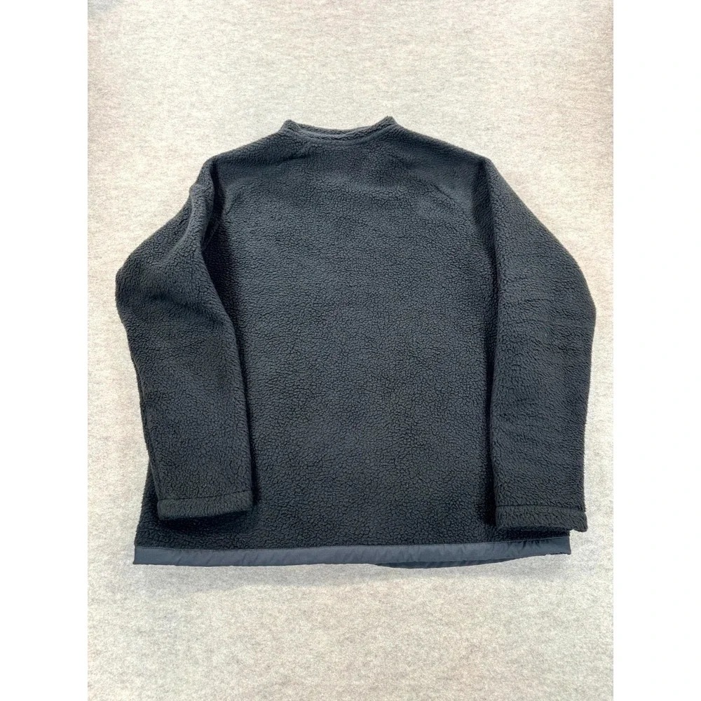 The North Face Mens XL Black Sherpa Fleece Jacket Full Zip High Neck Cinch Hem